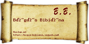 Bögös Bibiána névjegykártya